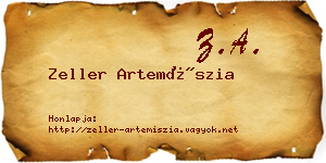 Zeller Artemíszia névjegykártya